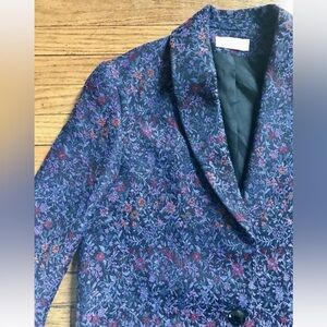 Vintage Jack Winter Floral Jacquard Women's Blazer - Purple